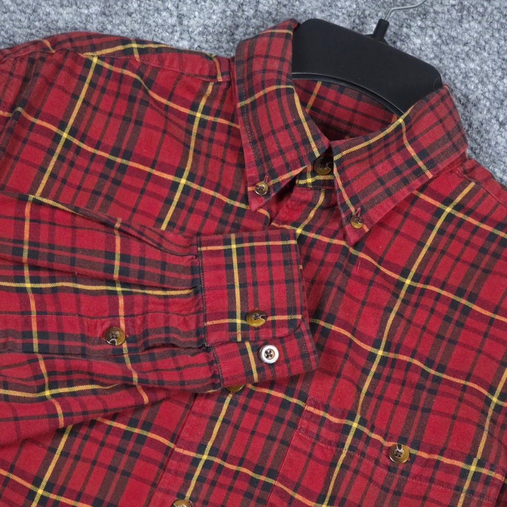 Orvis Red‎ Plaid Button Down  Long Sleeve Shirt Mens Medium Wool Blend